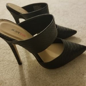 Black pointy heels